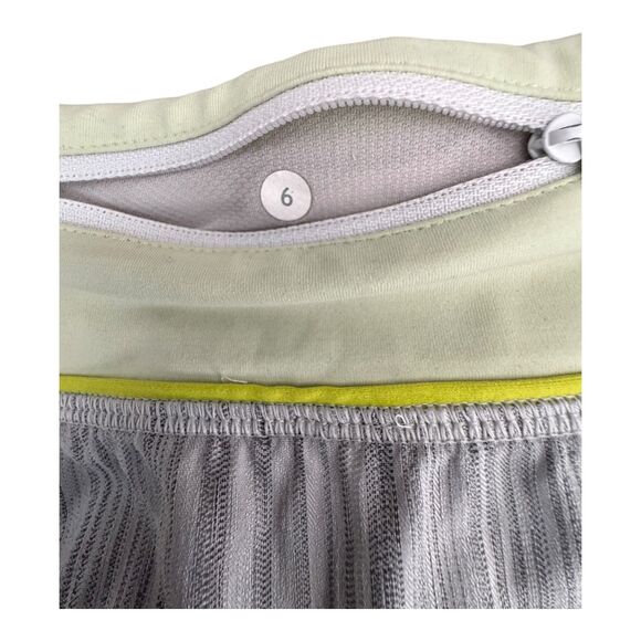 Lululemon Speed Up Running Shorts Women's Size 6 Gray/Lime Multi Lined - Picture 5 of 11